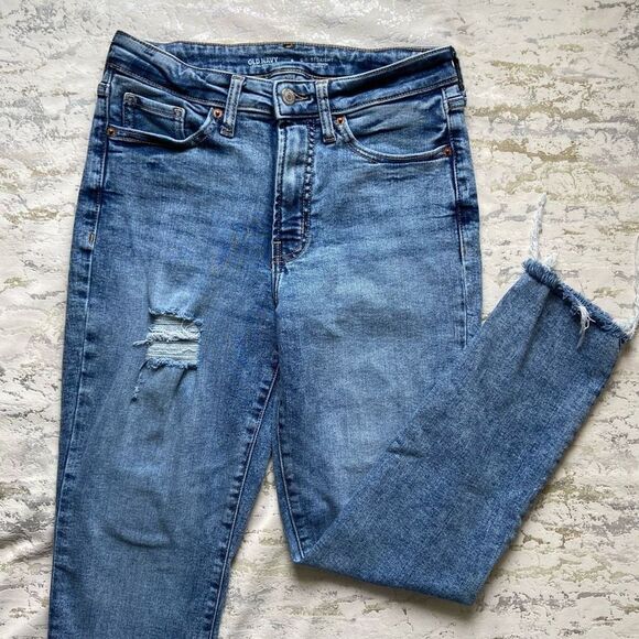 Old Navy high rise O. G. Straight leg raw hem jeans - Picture 8 of 11